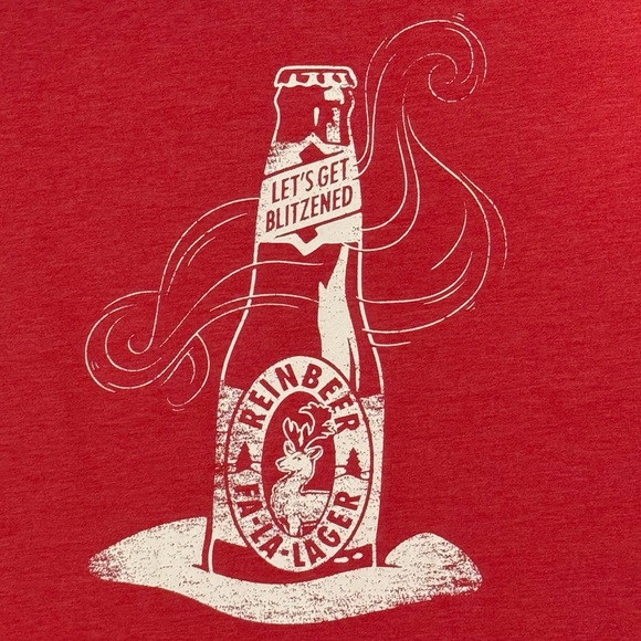 Let’s Get Blitzened * Warm Weather CHRISTMAS TEE * Short Sleeves * Fa-La-Lager * - Picture 2 of 7